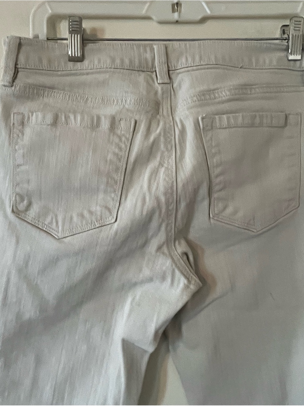 Loft Light Ivory Slim Zip-Pocket Ankle Pants with Fray Modern Skinny SZ 8 - Picture 15 of 15